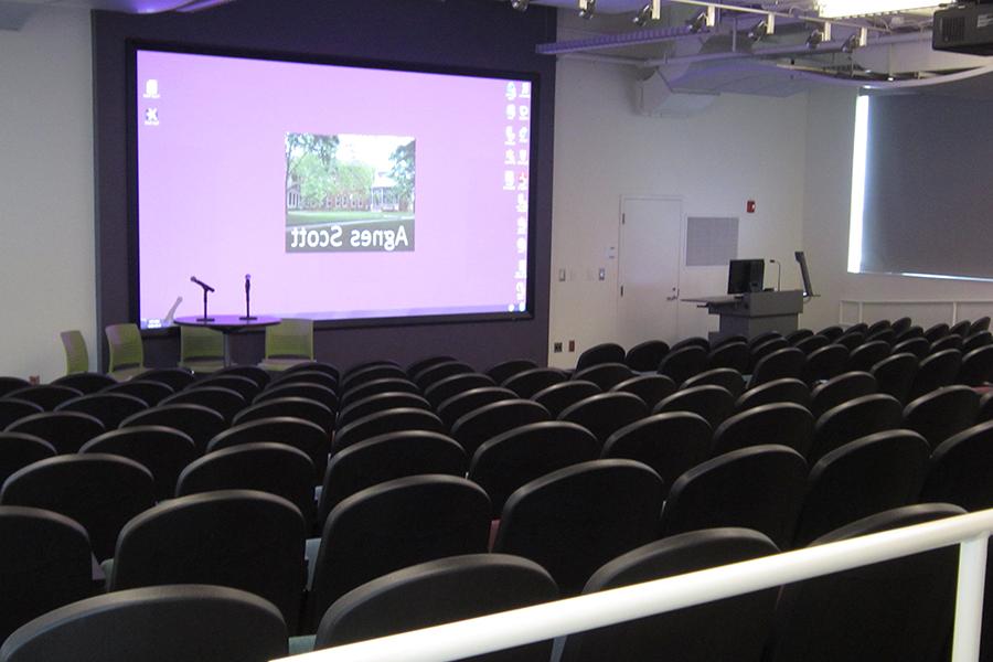 Side view of Campbell 128 showing lecterns